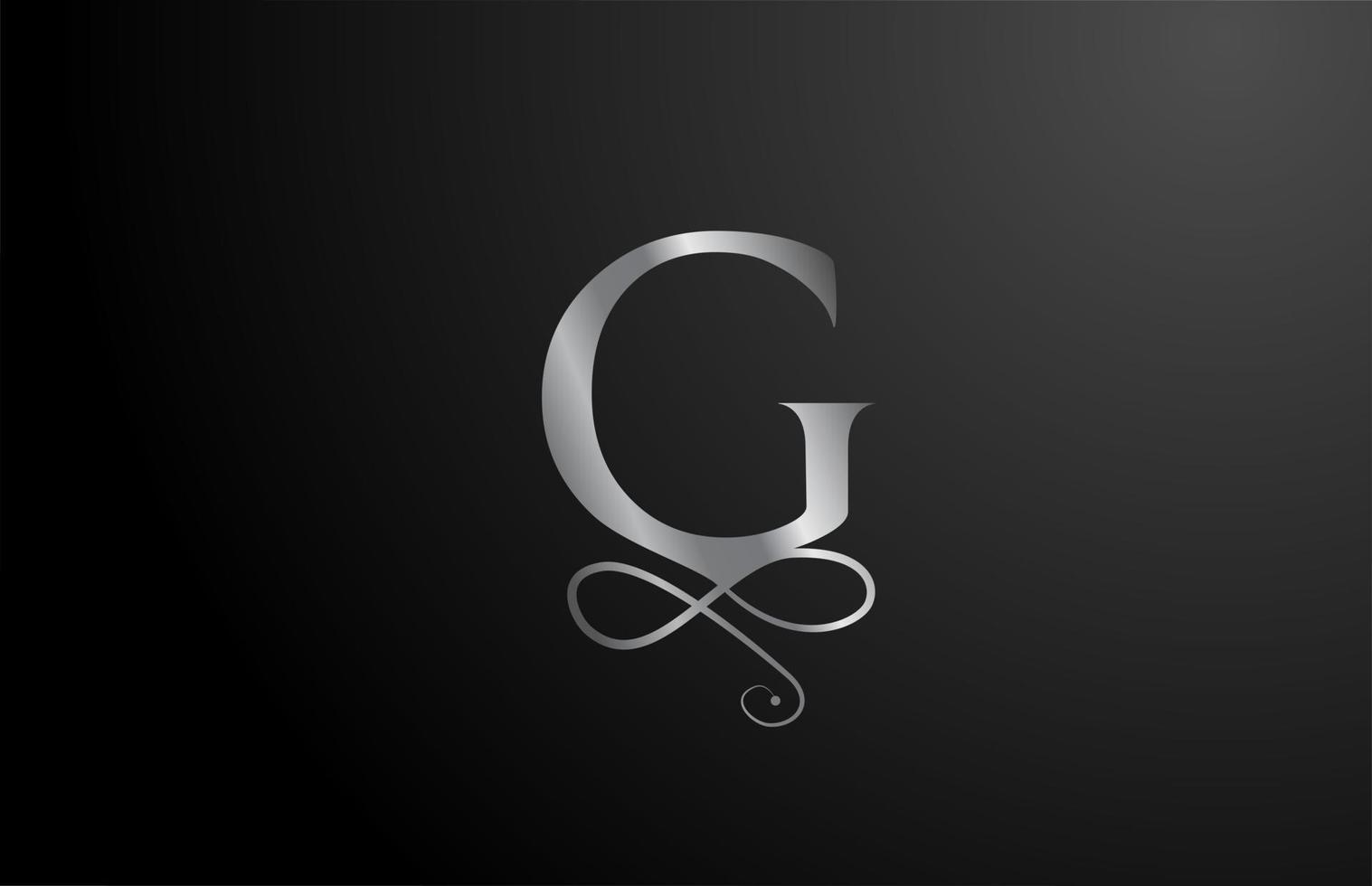 g gris elegante monograma alfabeto letra icono diseño de logotipo. Marca corporativa vintage para productos de lujo y empresa. vector