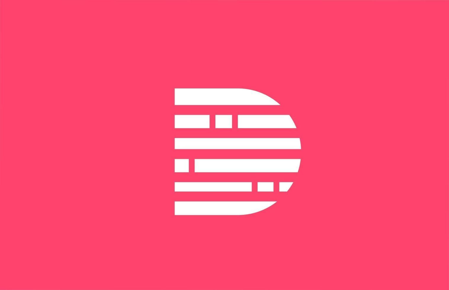 pink letter D logo alphabet icon with line block. Creative design for business and company vector