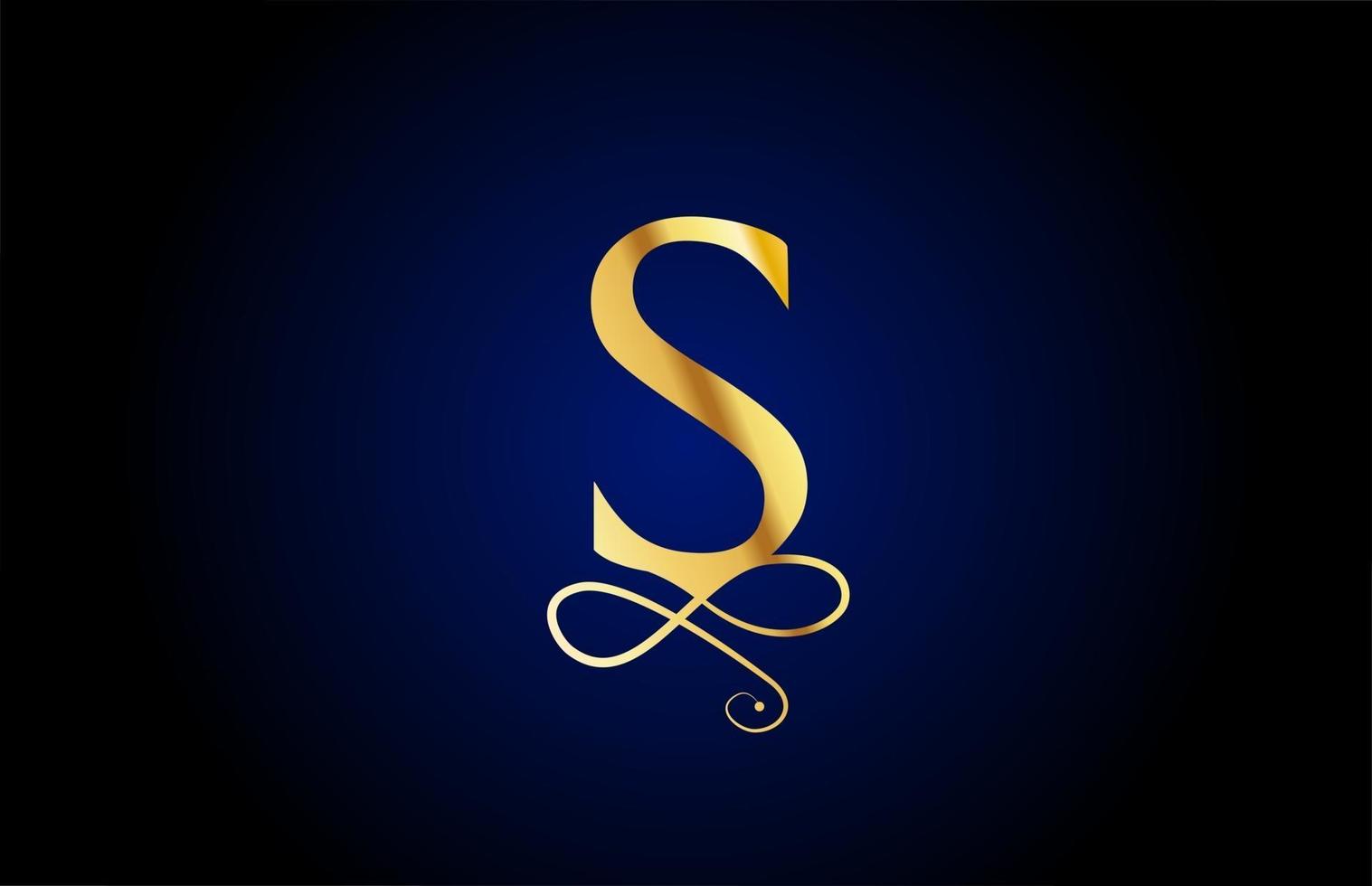 golden S elegant monogram alphabet letter icon logo design. Vintage corporate brading for luxury products and company vector