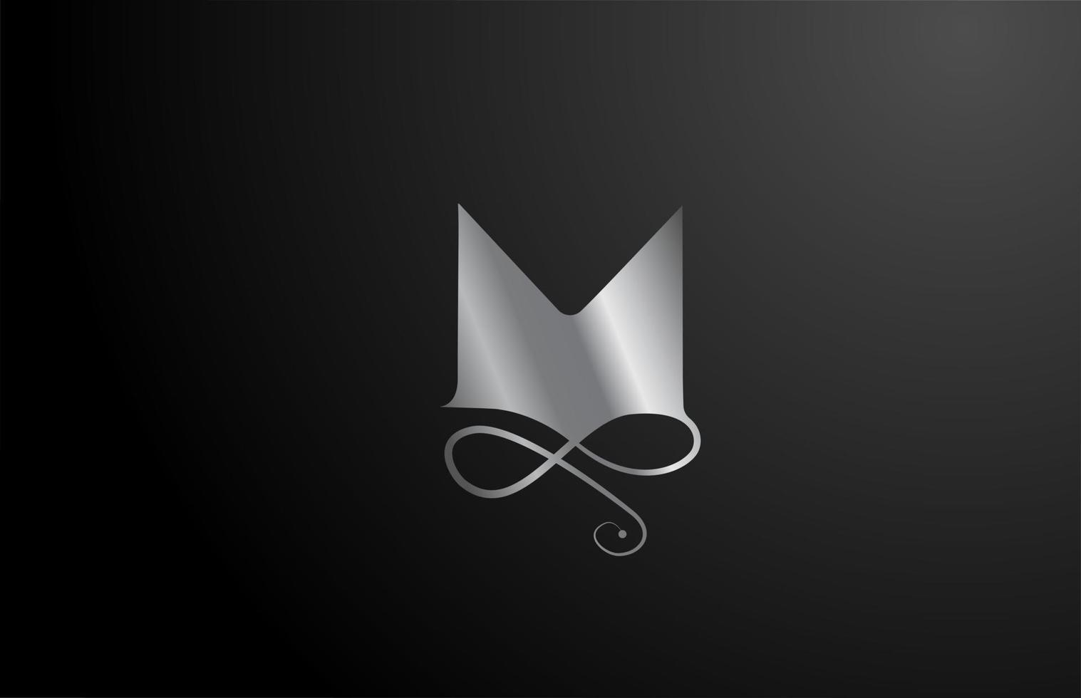 M gris elegante monograma alfabeto letra icono diseño de logotipo. Marca corporativa vintage para productos de lujo y empresa. vector