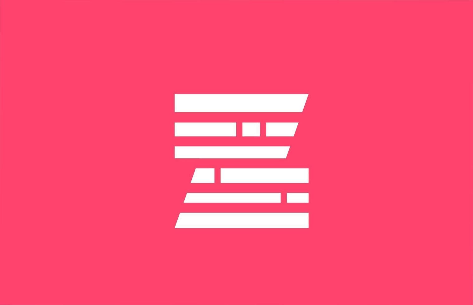 pink letter Z logo alphabet icon with line block. Creative design for business and company vector