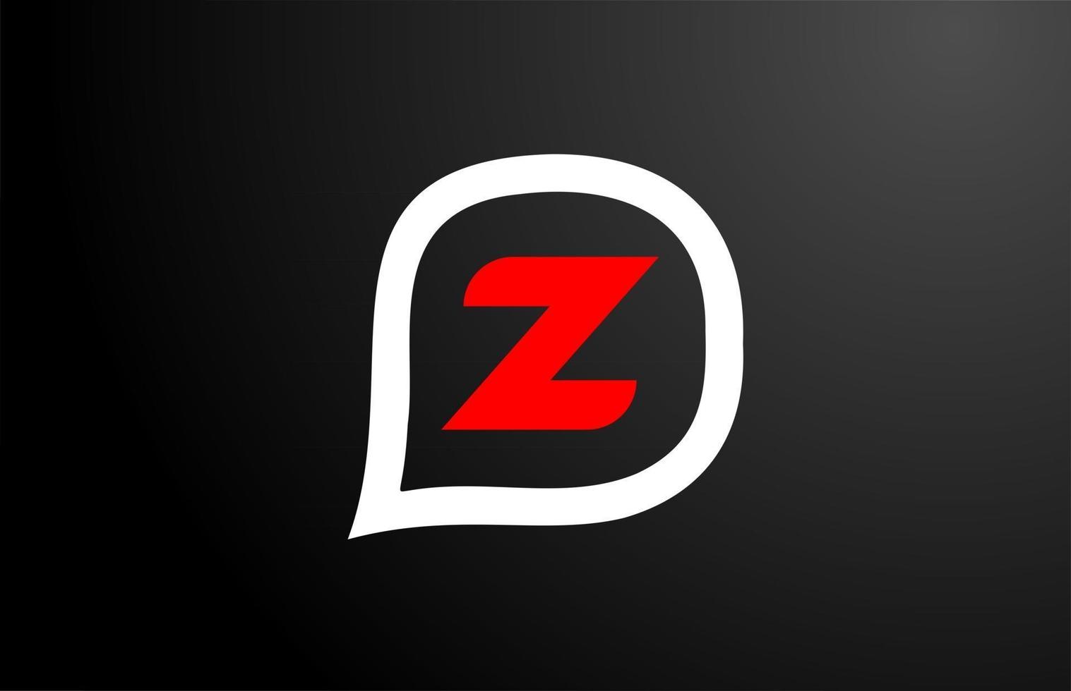 Z letter design with red question cloud. Alphabet logo design. Icon brading for products and company vector