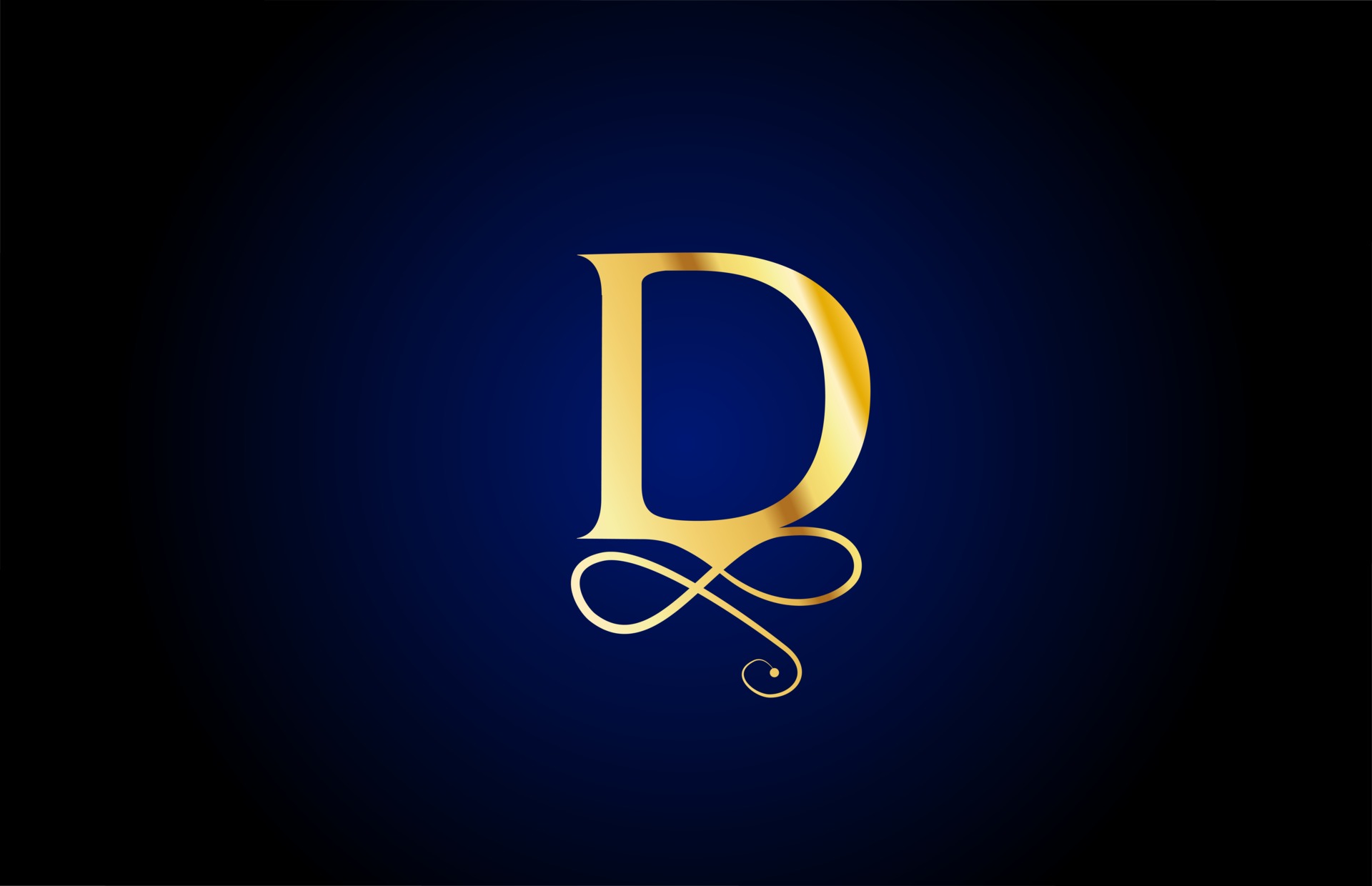 golden D elegant monogram alphabet letter icon logo design. Vintage