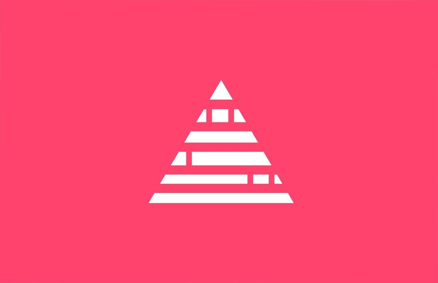 pink letter A logo alphabet icon with line block. Creative design for business and company vector