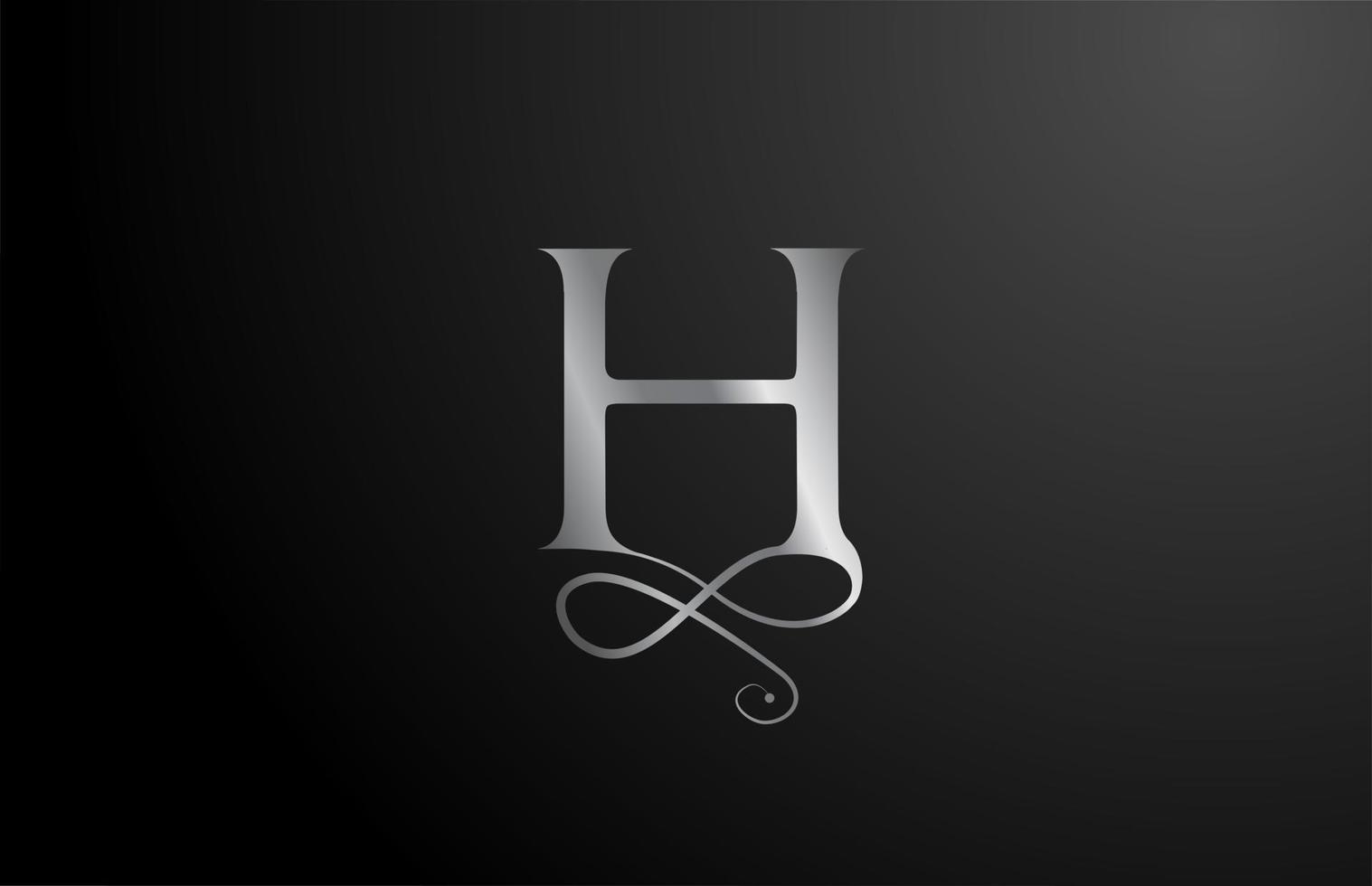 gris h elegante monograma alfabeto letra icono diseño de logotipo. Marca corporativa vintage para productos de lujo y empresa. vector