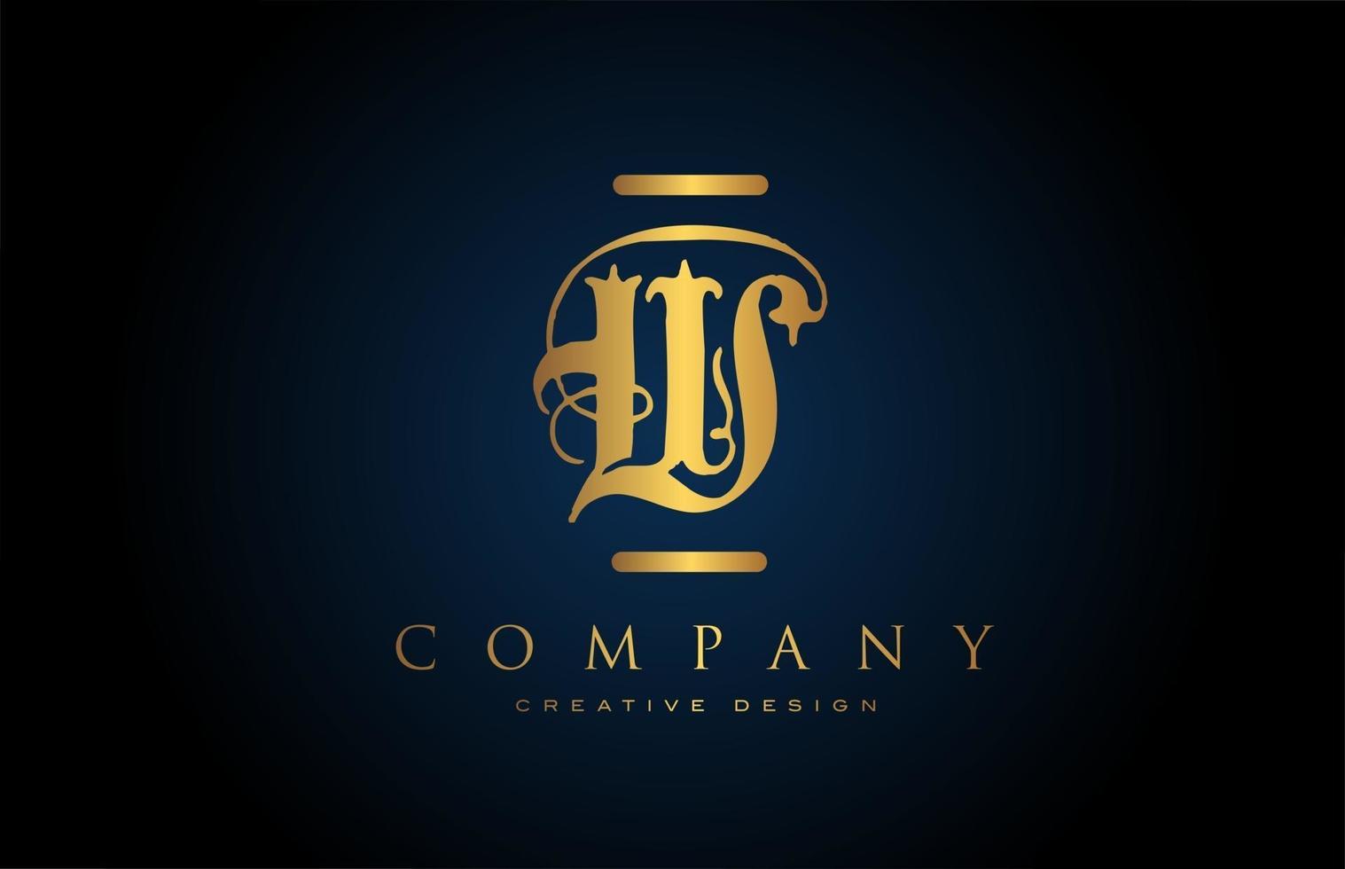 vintage gold W alphabet letter logo icon for company and business. Brading and lettering with creative golden design vector