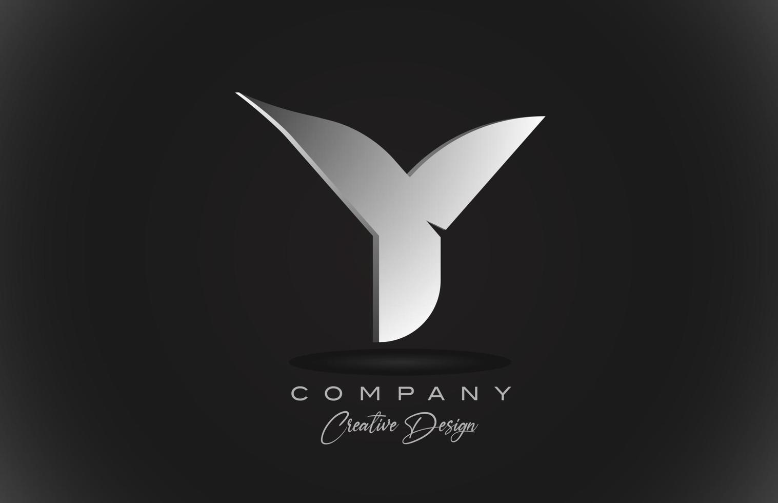 Y icono de logotipo de letra del alfabeto degradado blanco con fondo negro. diseño creativo para empresas y corporaciones vector