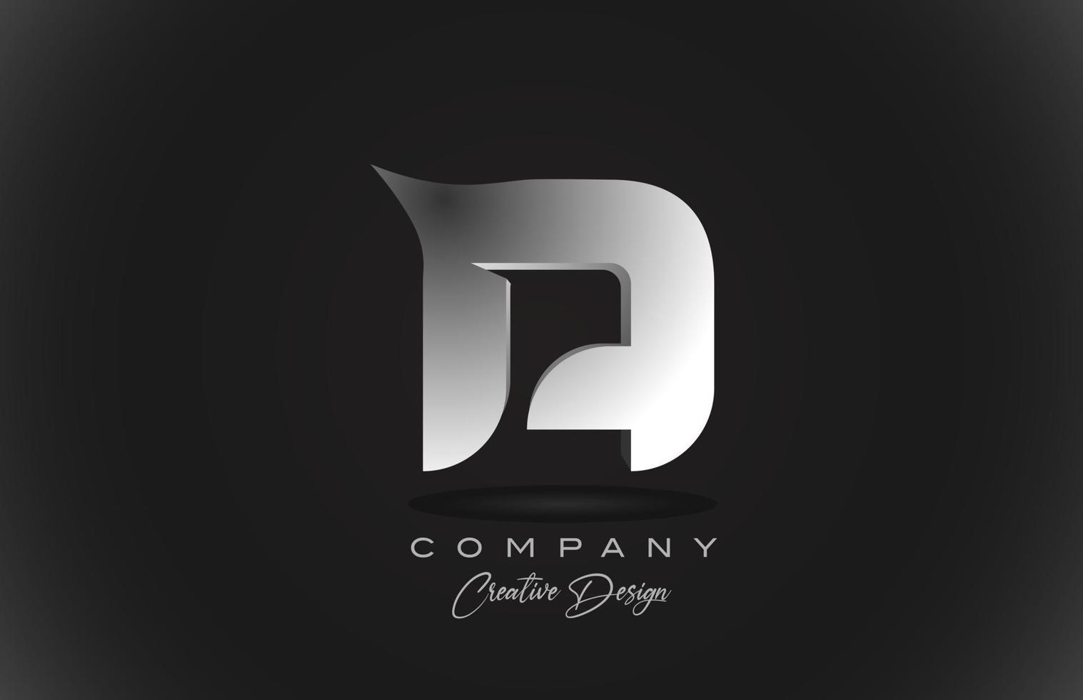un icono de logotipo de letra del alfabeto degradado blanco con fondo negro. diseño creativo para empresas y corporaciones vector