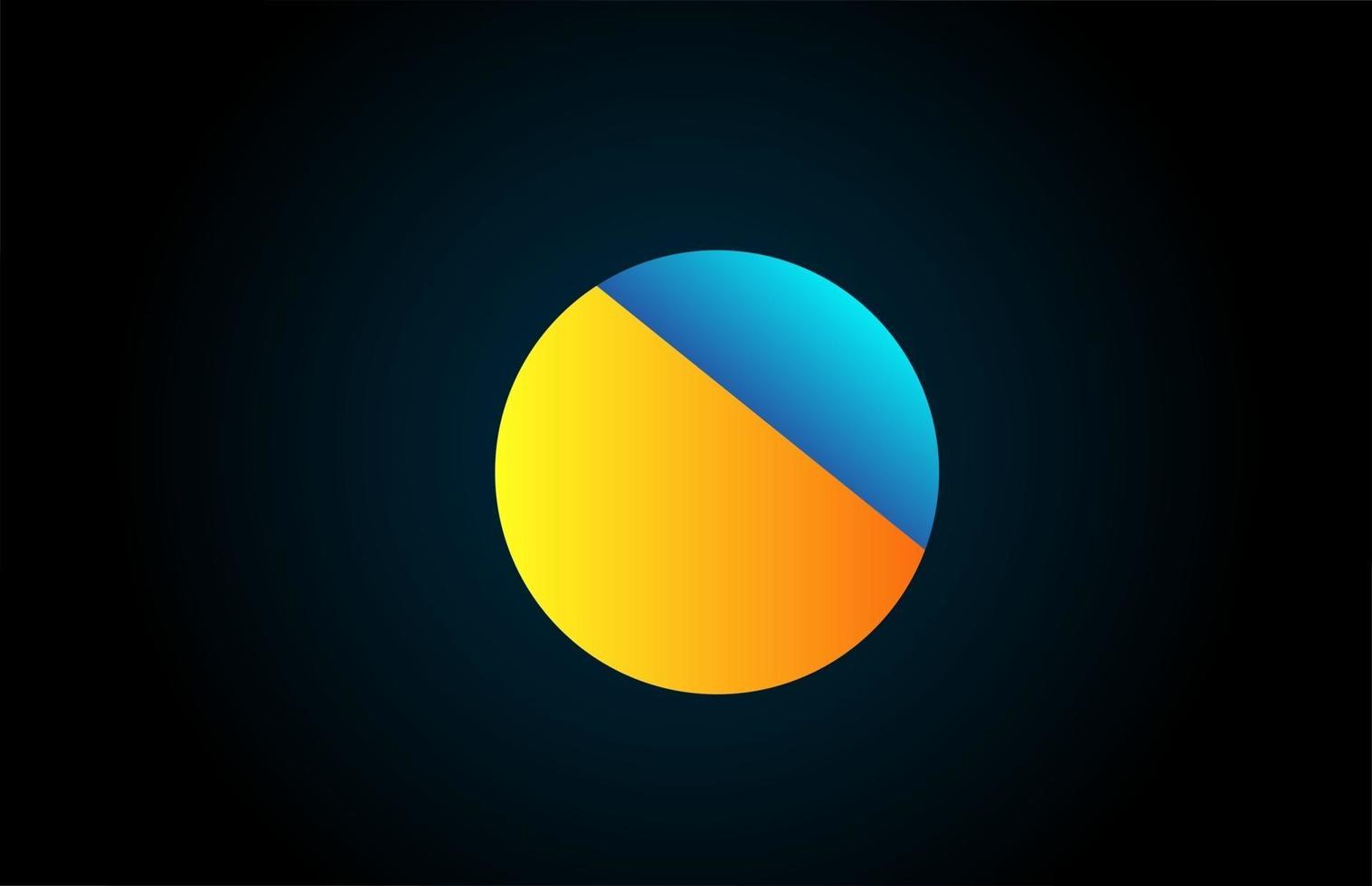 Logotipo de icono de letra del alfabeto o amarillo azul para empresa y negocio. gradiente geométrico simple para diseño corporativo vector