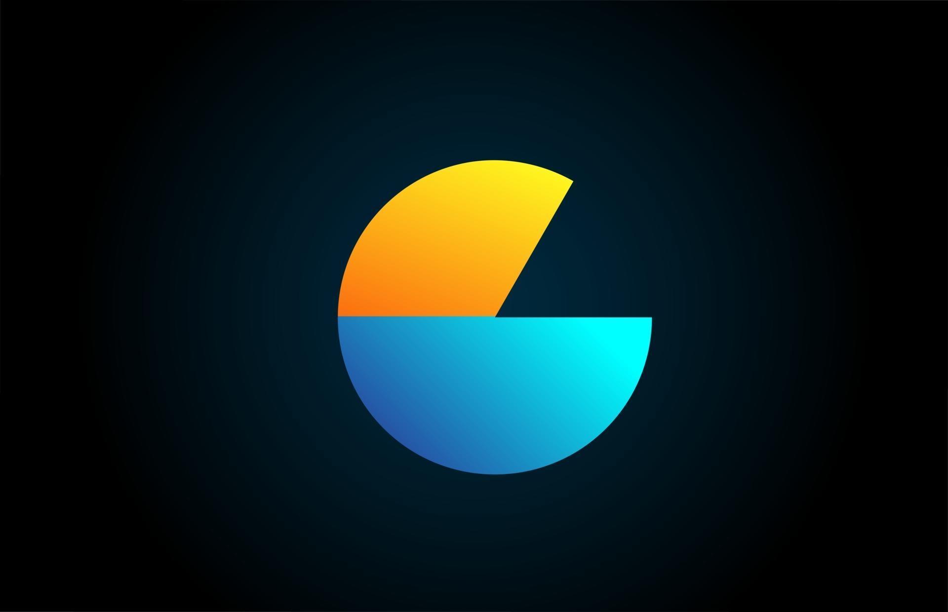 blue yellow G alphabet letter icon logo for company and business