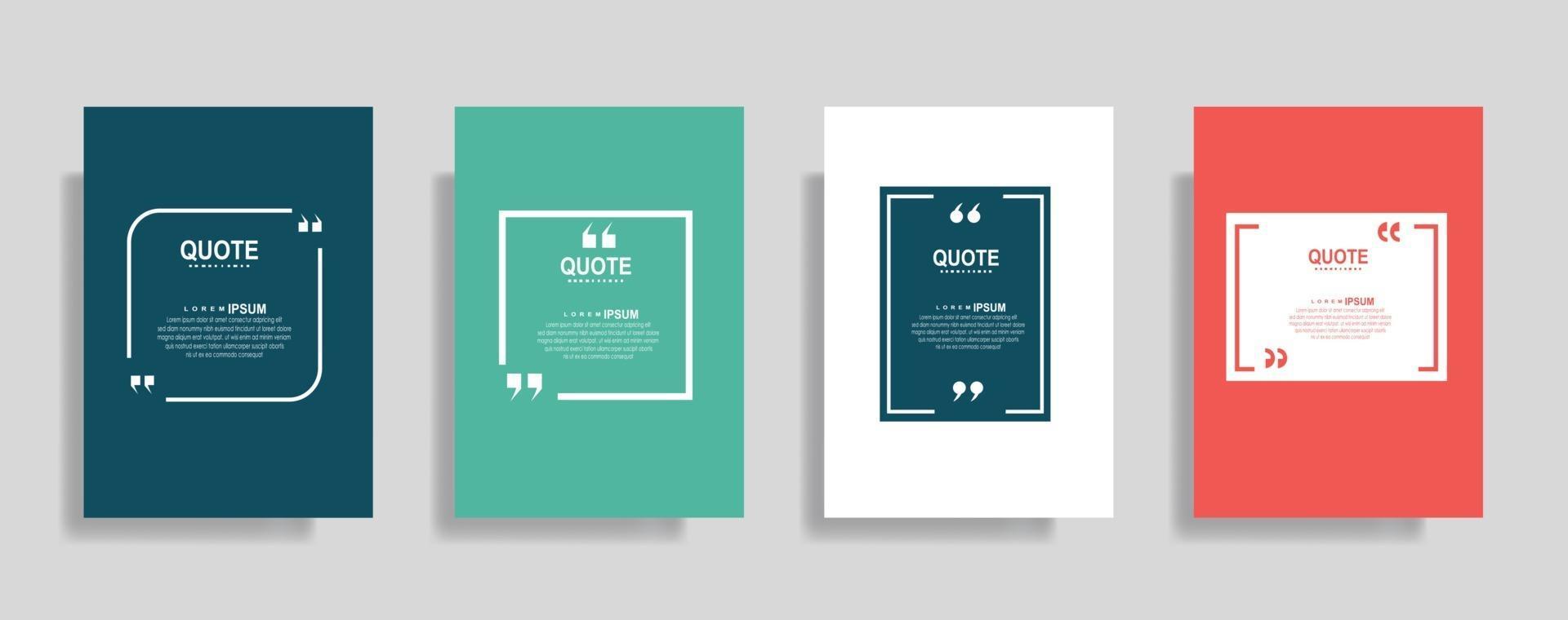Quotes frame blank templates set, Text in brackets
