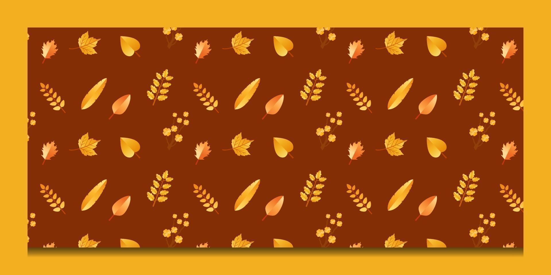 Autumn leaves pattern background vector