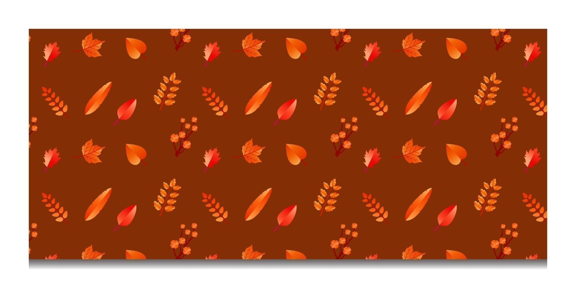 Autumn leaves pattern background vector