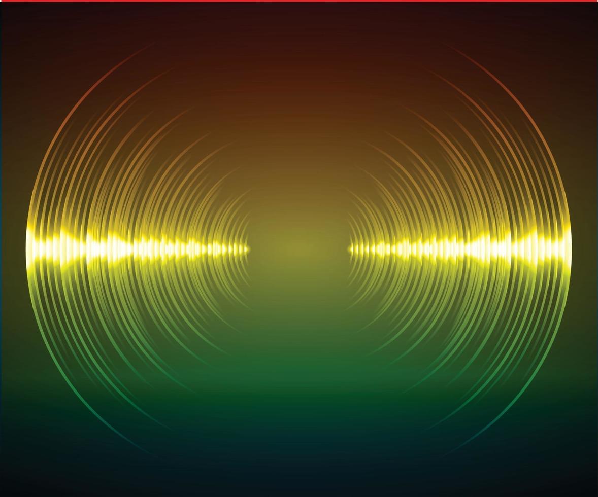 Sound waves oscillating dark light vector