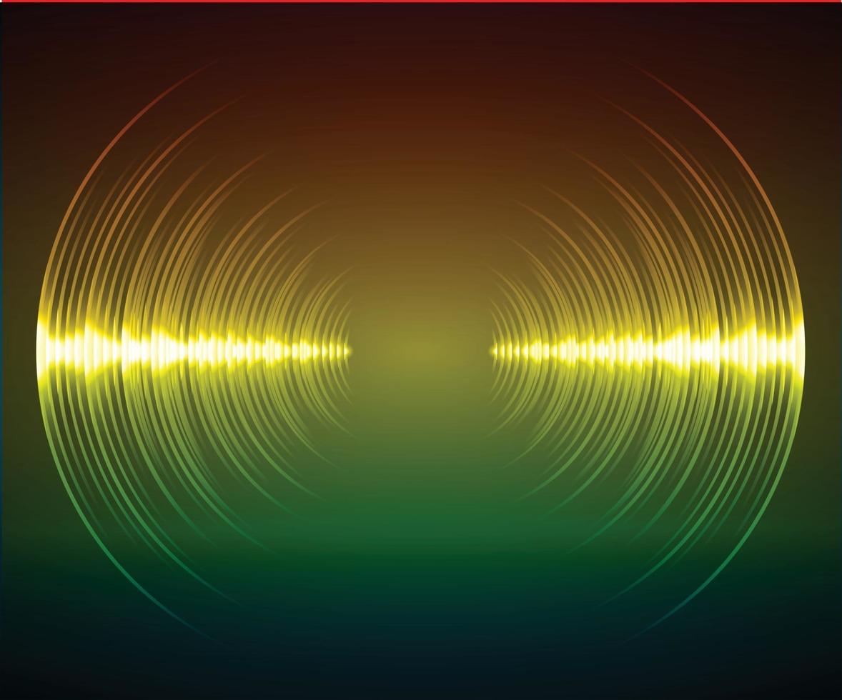 Sound waves oscillating dark light vector