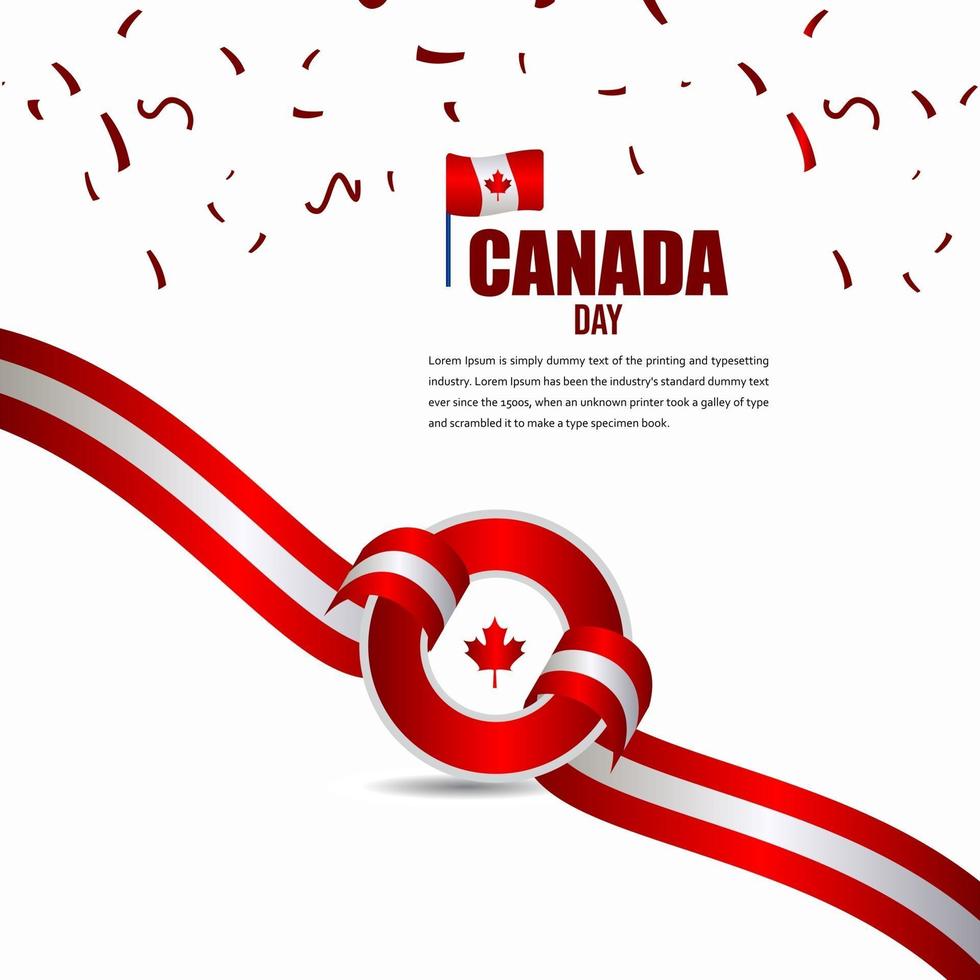 plantilla de vector de ilustración de diseño de celebración del día de la independencia de canadá