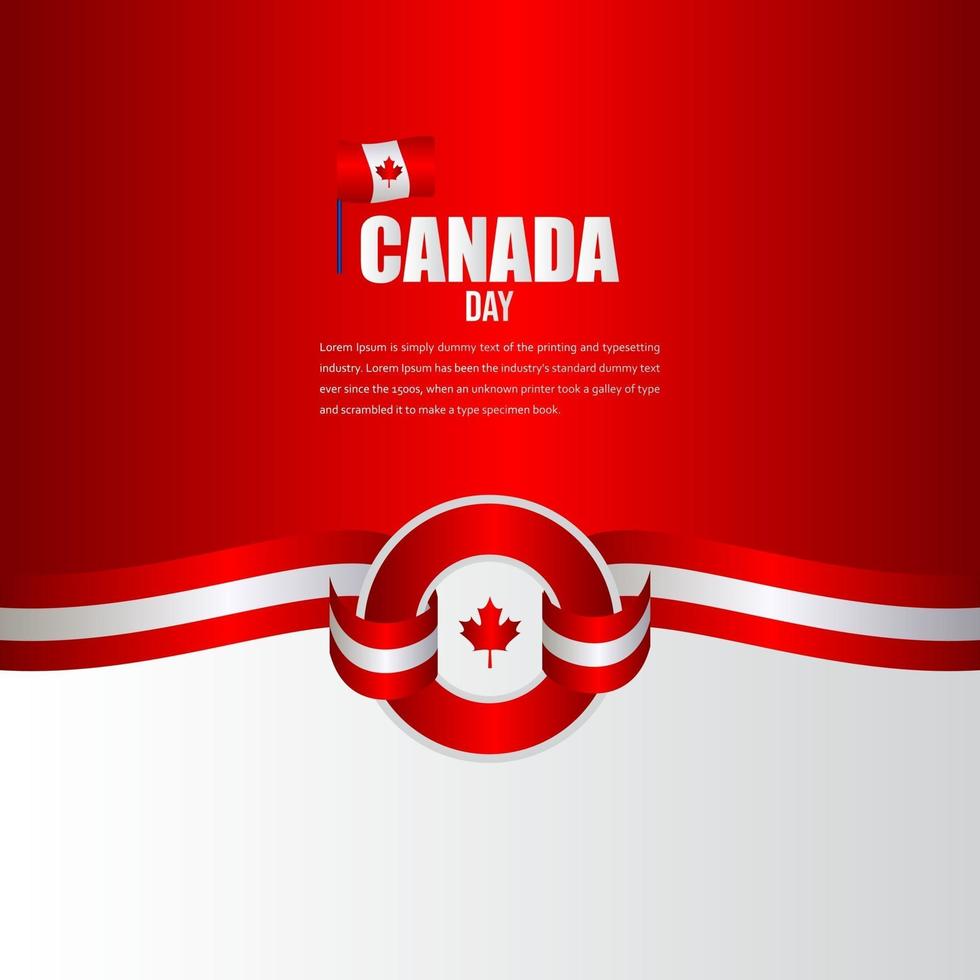 plantilla de vector de ilustración de diseño de celebración del día de la independencia de canadá