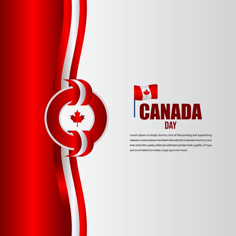 plantilla de vector de ilustración de diseño de celebración del día de la independencia de canadá