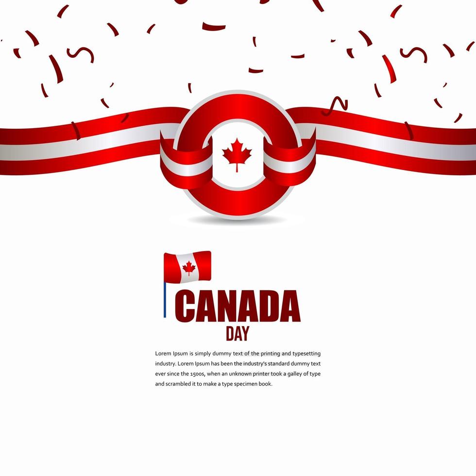 plantilla de vector de ilustración de diseño de celebración del día de la independencia de canadá