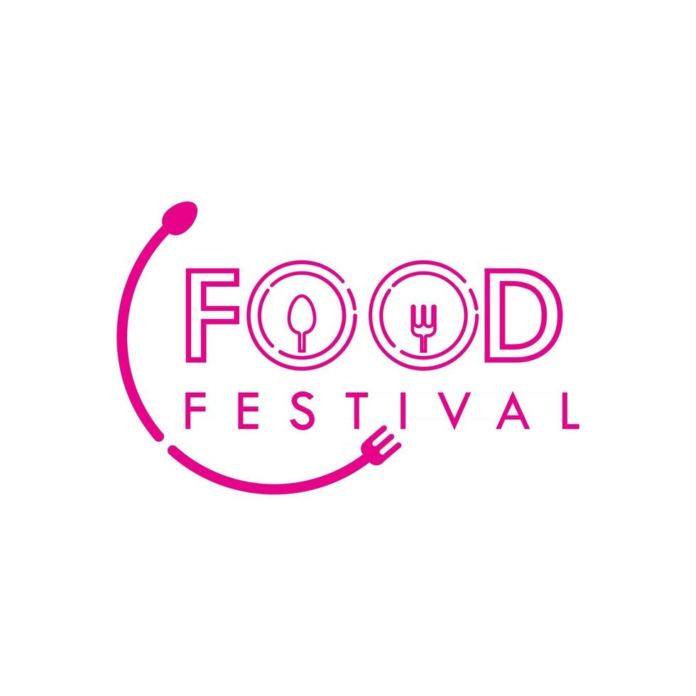 Ilustración de diseño de plantilla de vector de logotipo de festival de comida