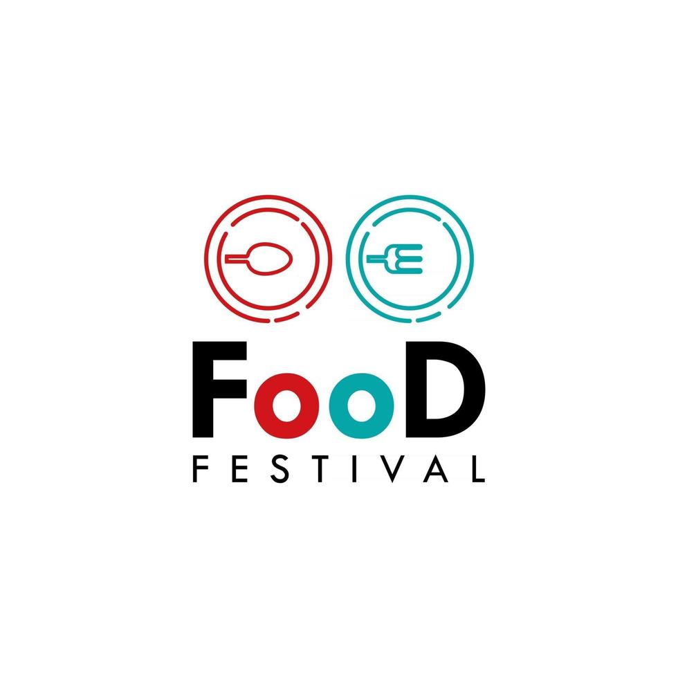 Ilustración de diseño de plantilla de vector de logotipo de festival de comida