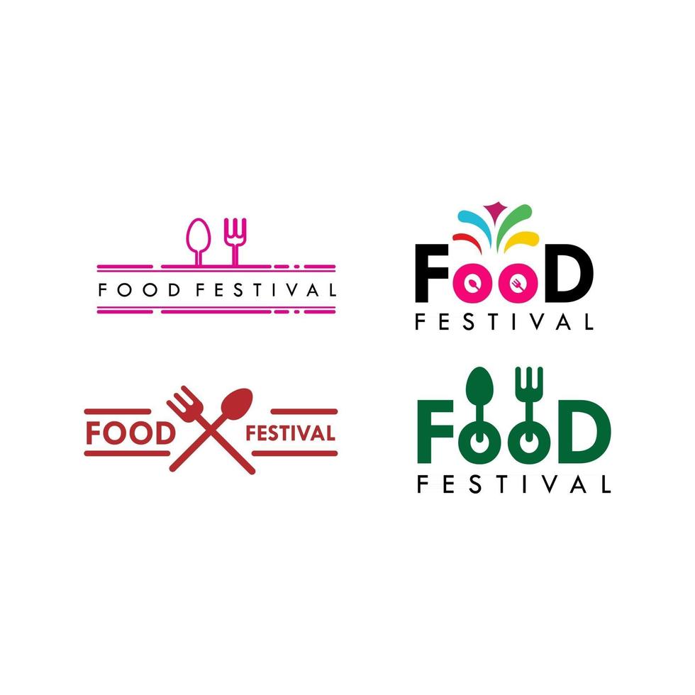 Ilustración de diseño de plantilla de vector de logotipo de festival de comida