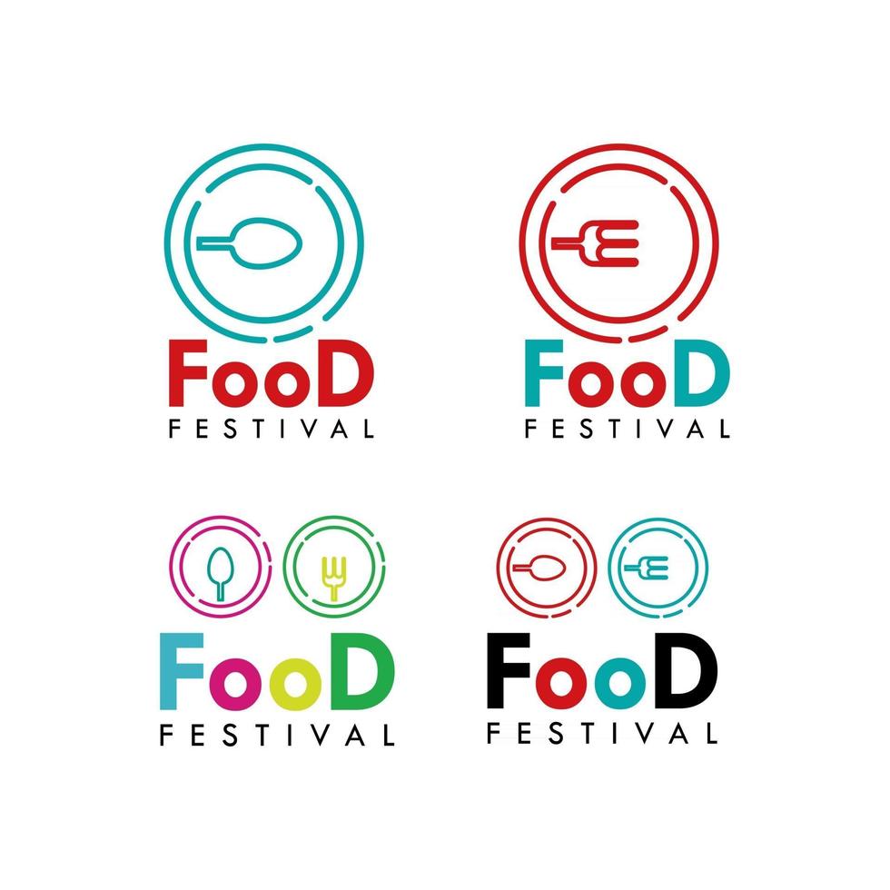 Ilustración de diseño de plantilla de vector de logotipo de festival de comida