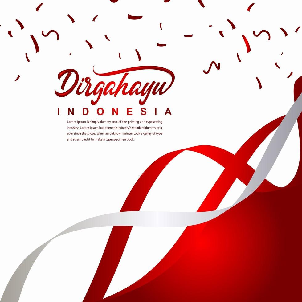 Plantilla de vector de ilustración de diseño creativo de celebración del día de la independencia de Indonesia