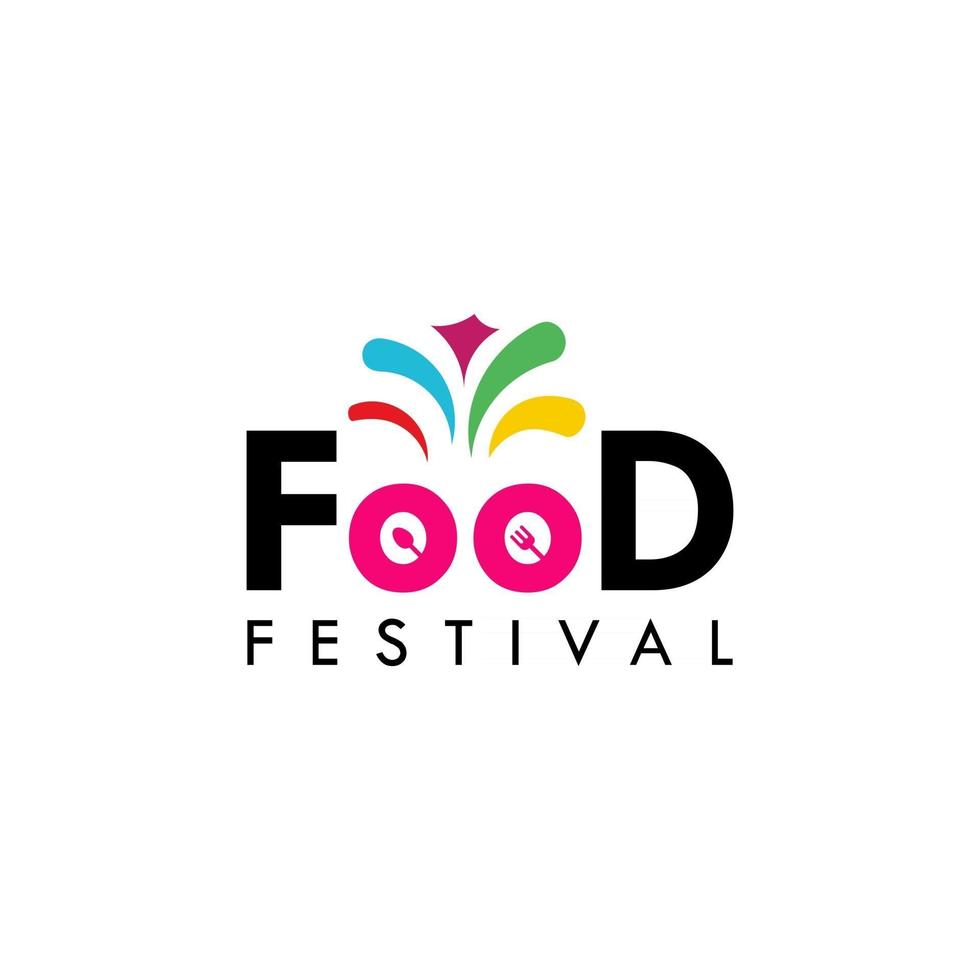 Ilustración de diseño de plantilla de vector de logotipo de festival de comida