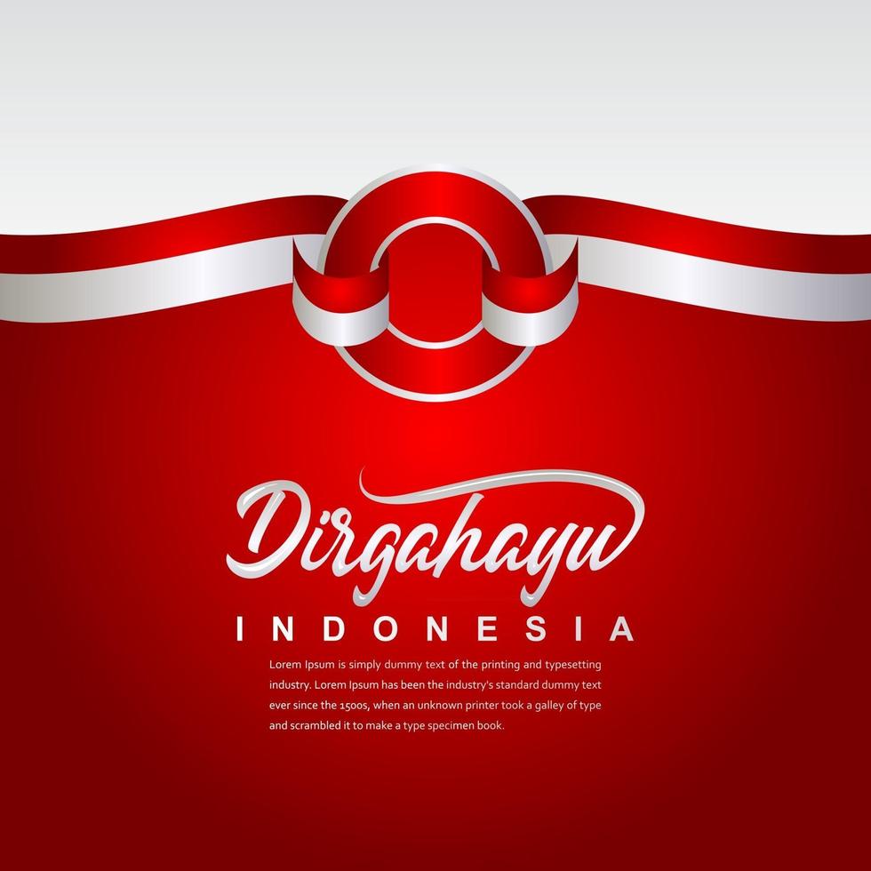 Plantilla de vector de ilustración de diseño creativo de celebración del día de la independencia de Indonesia