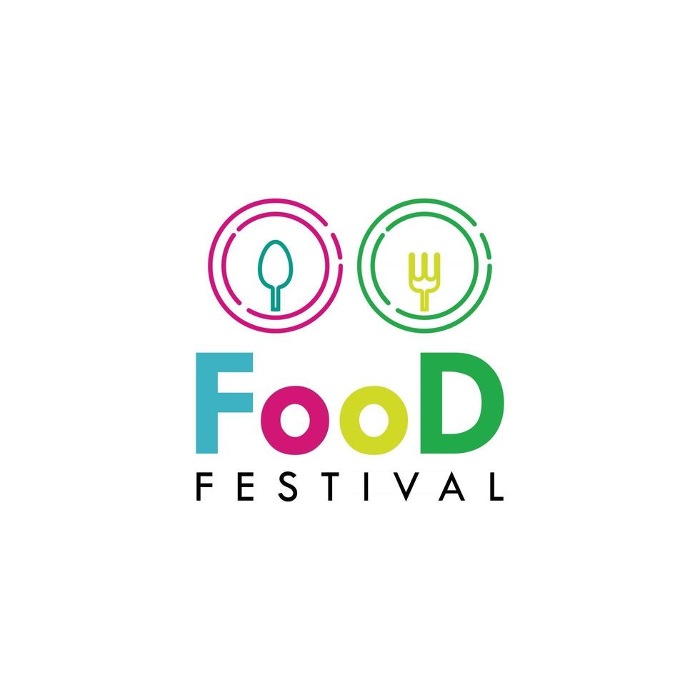 Ilustración de diseño de plantilla de vector de logotipo de festival de comida