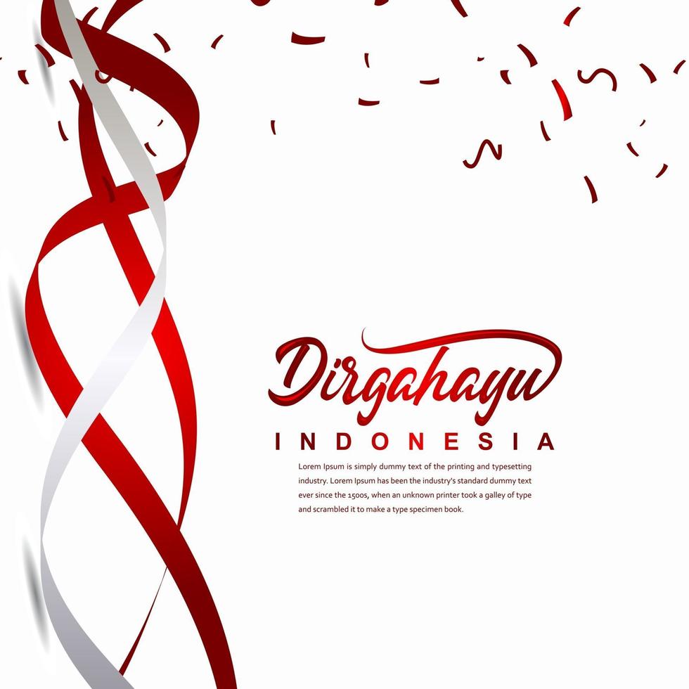 Plantilla de vector de ilustración de diseño creativo de celebración del día de la independencia de Indonesia