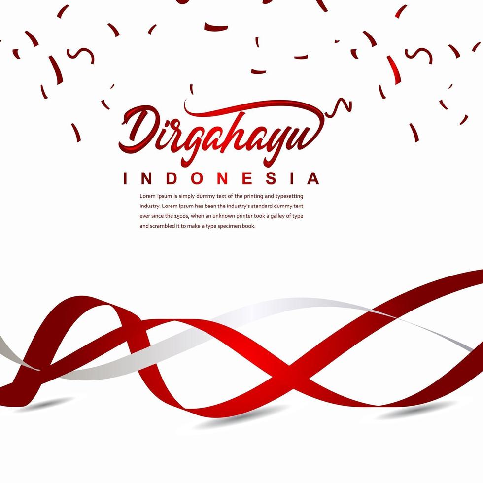 Plantilla de vector de ilustración de diseño creativo de celebración del día de la independencia de Indonesia