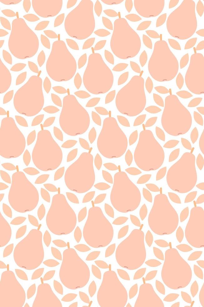 Tropical background with pears Fruit repeated background vector