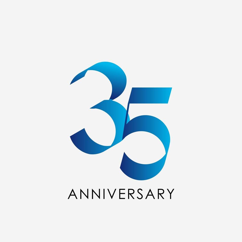 35 Years Anniversary Celebration Vector Template Design Illustration