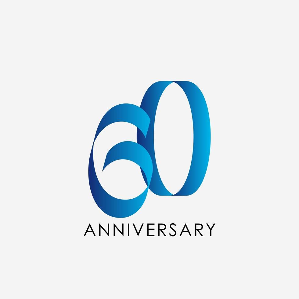 60 Years Anniversary Vector Template Design Illustration