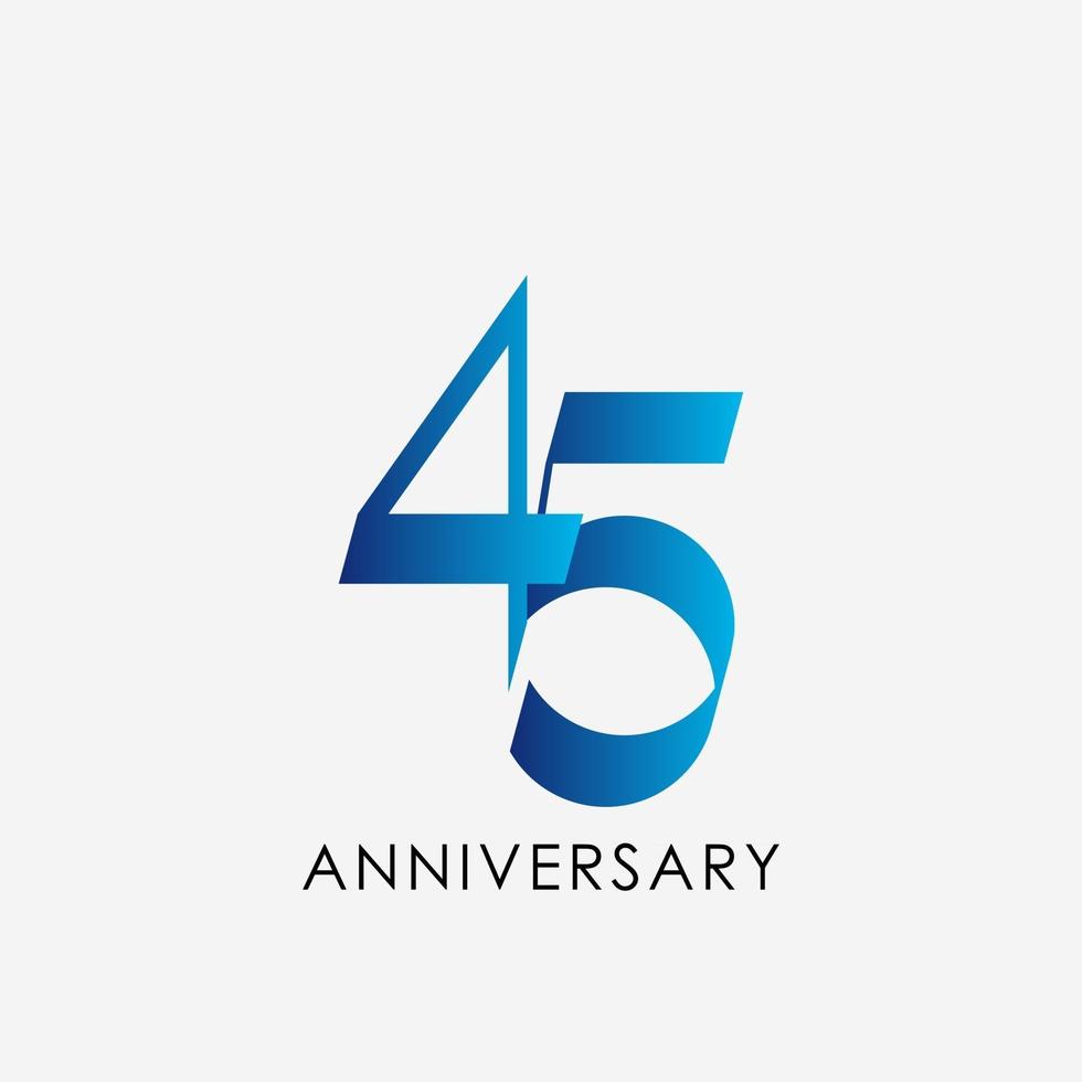 45 Years Anniversary Celebration Vector Template Design Illustration