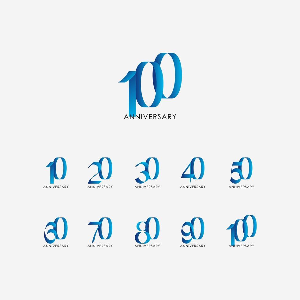 Years Anniversary Set Vector Template Design Illustration