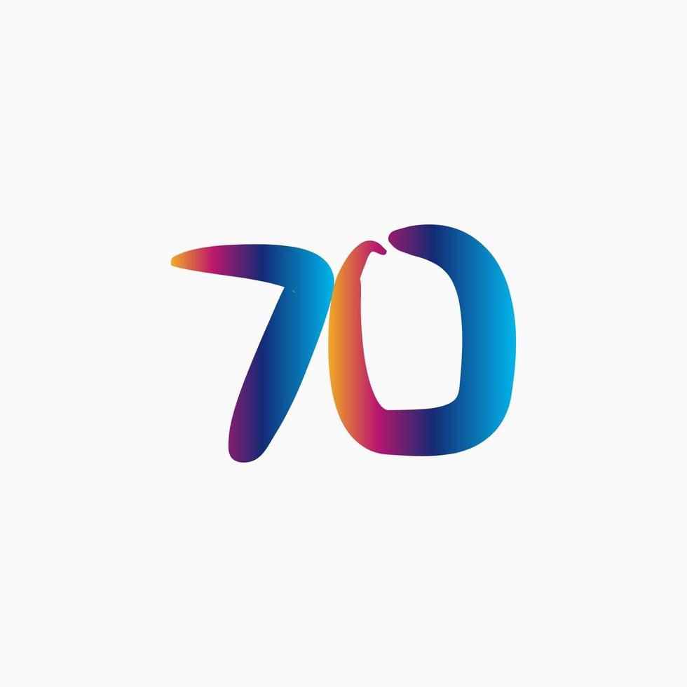 70 Years Anniversary Vector Template Design Illustration