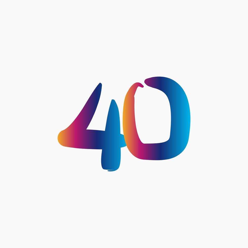 40 Year Anniversary Celebration Vector Template Design Illustration