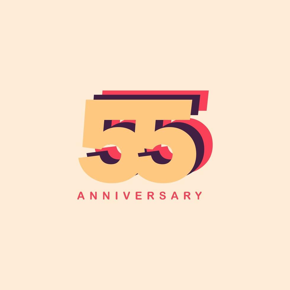 55 Years Anniversary Vector Template Design Illustration