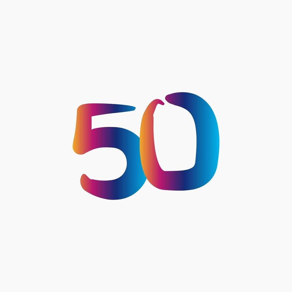 Ilustración de diseño de plantilla de vector de celebración de aniversario de 50 años