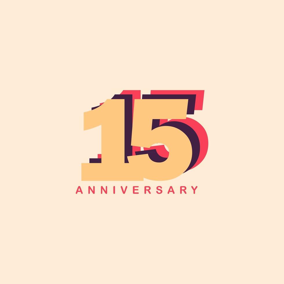 15 Years Anniversary Vector Template Design Illustration