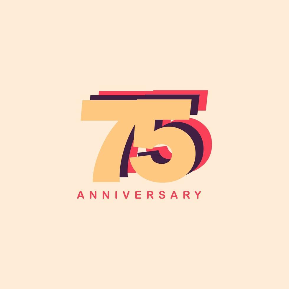 75 Years Anniversary Vector Template Design Illustration