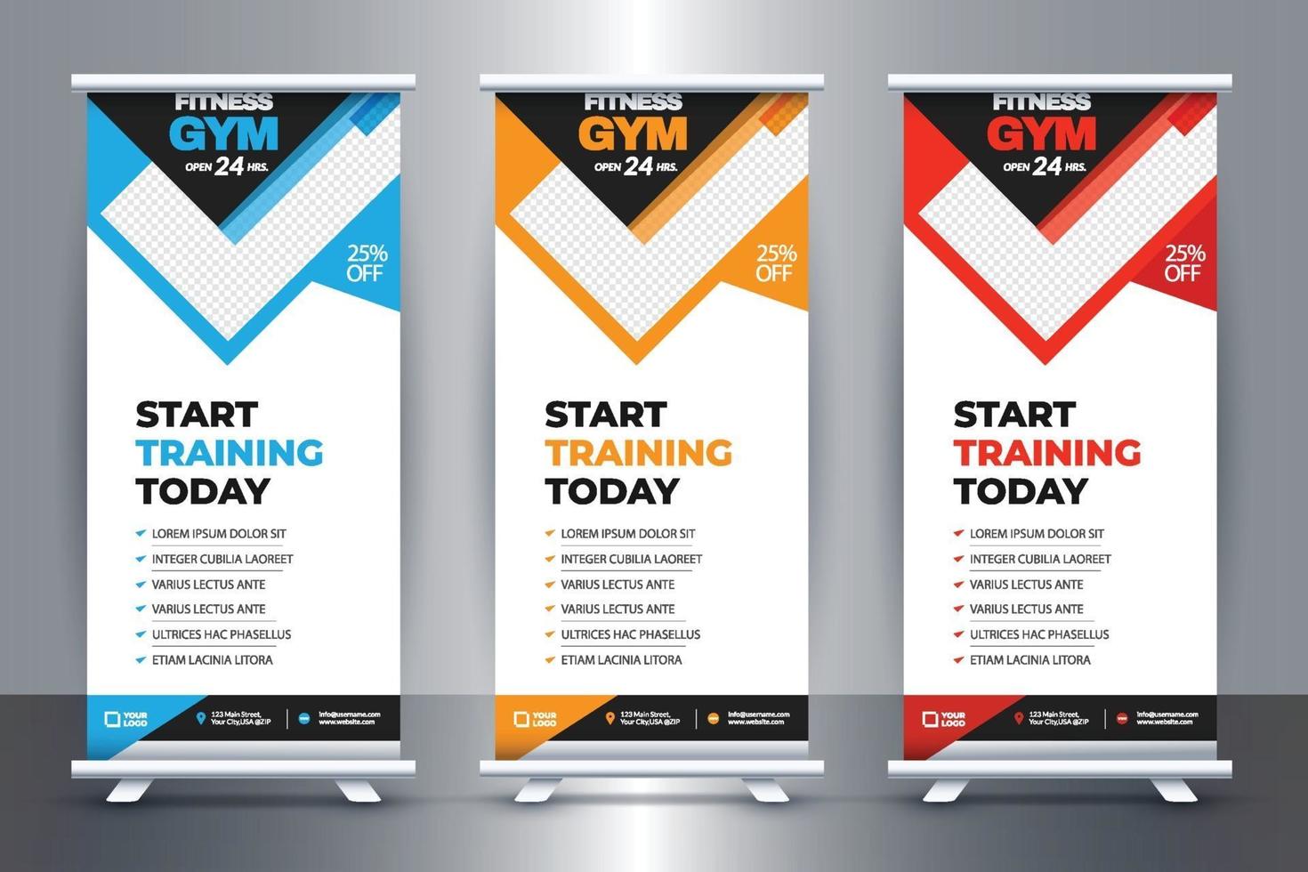 Free Fitness Gym Rollup Banners Template ideas in 2021-2030 vector