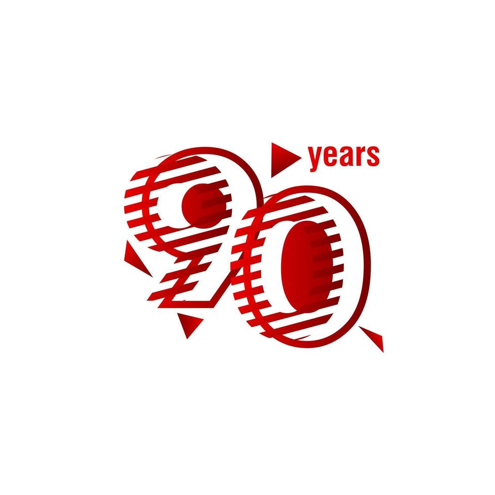 90 Years Anniversary Vector Template Design Illustration