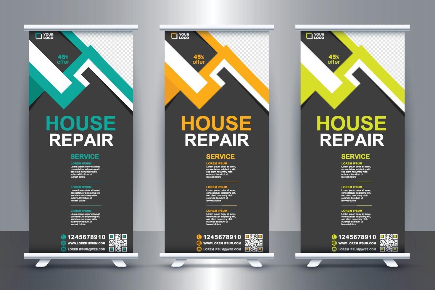 Free Real Estate Roll-Up Banner Design for Real  Estate Company with Vector