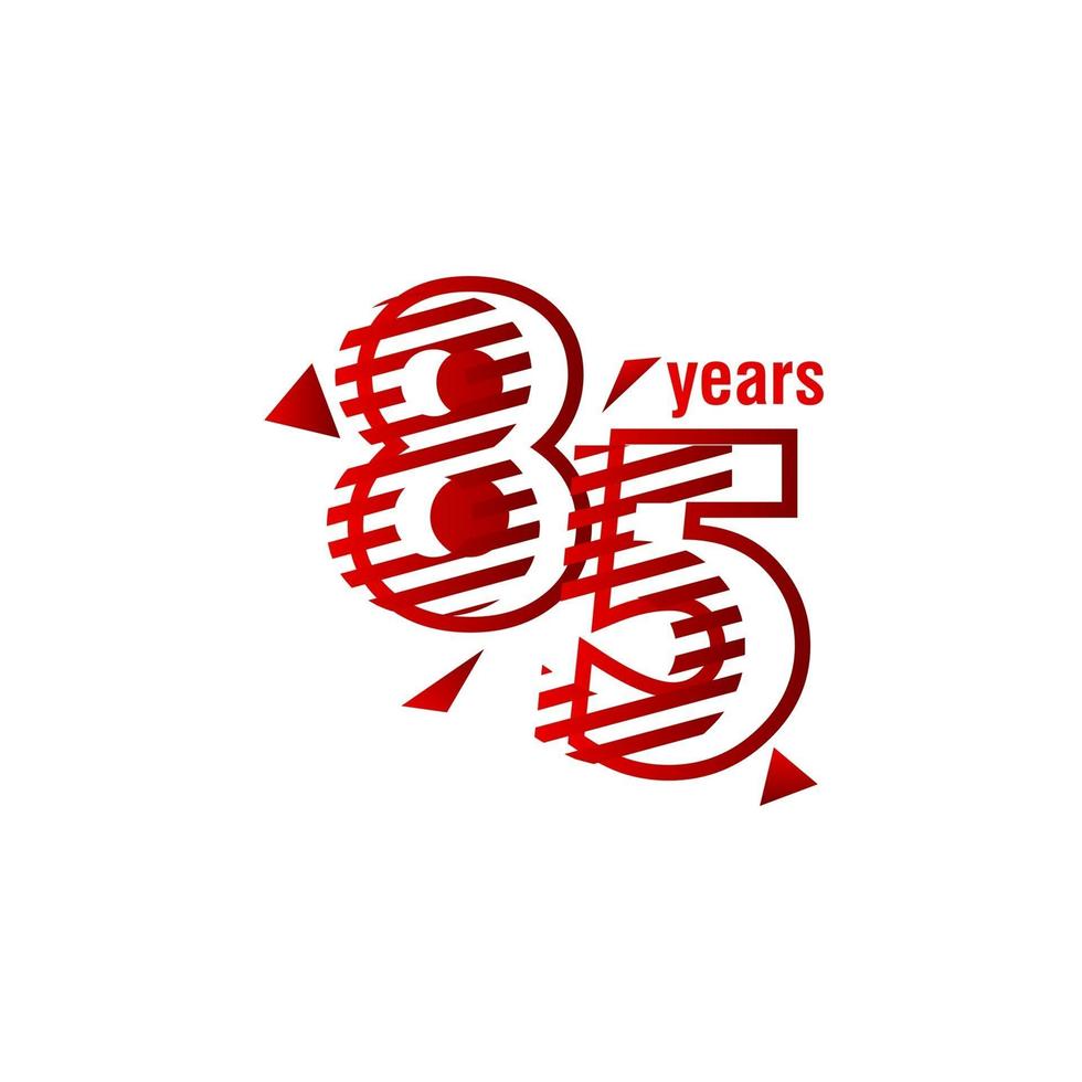 Ilustración de diseño de plantilla de vector de celebración de aniversario de 85 años