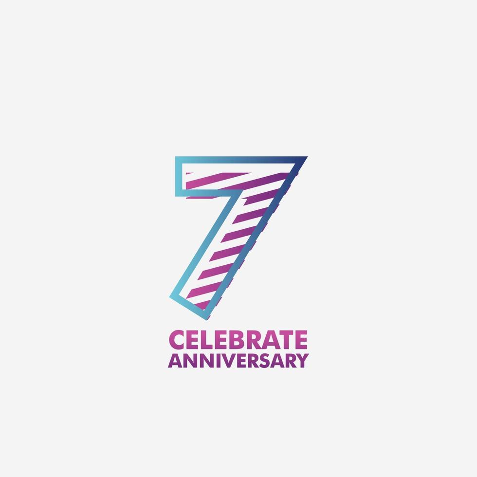 7 years anniversary celebration vector template design illustration