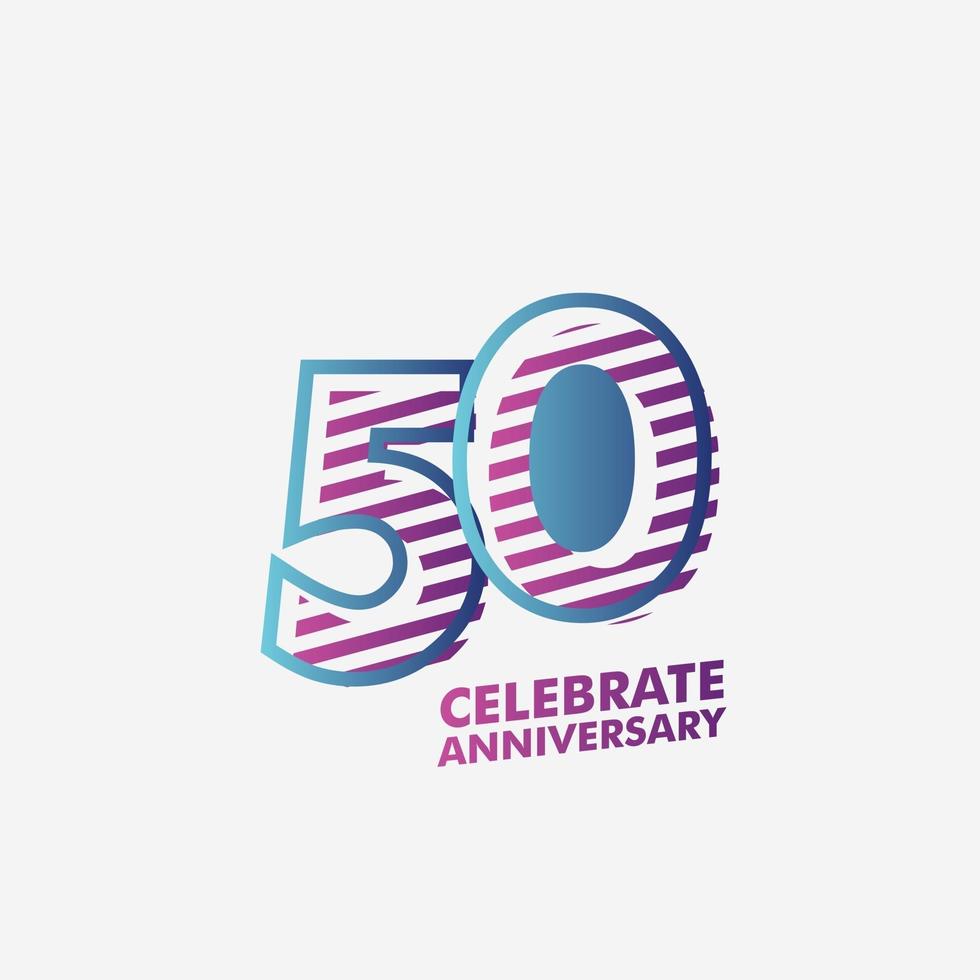 Ilustración de diseño de plantilla de vector de celebración de aniversario de 50 años